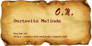 Osztovits Melinda névjegykártya