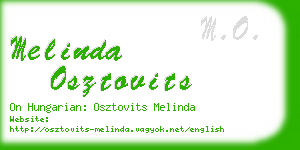 melinda osztovits business card